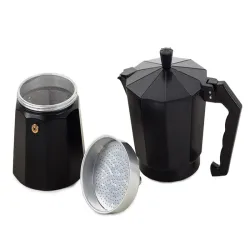 Kawiarka zaparzacz do kawy 6 kaw 300ml aluminiowa czarny połysk-5907451302231