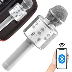 Mikrofon bezprzewodowy bluetooth głośnik karaoke z etui różne tryby-5907451370841