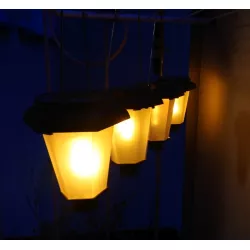 Lampka ogrodowa 4 lampki z efektem płomienia stojąca lub wisząca 12led