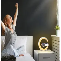 Lampka led rgb gamingowa ładowarka indukcyjna głośnik budzik radio-5907451362297