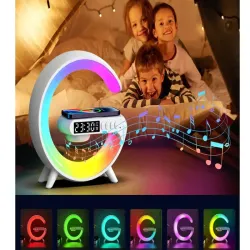 Lampka led rgb gamingowa ładowarka indukcyjna głośnik budzik radio-5907451362297