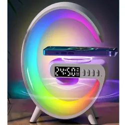Lampka led rgb gamingowa ładowarka indukcyjna głośnik budzik radio-5907451362297