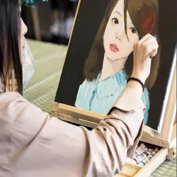 Sztaluga stołowa biurkowa drewniana z szufladą regulacja nachylenia-5907451371107