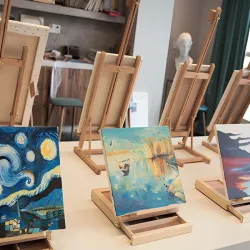 Sztaluga stołowa biurkowa drewniana z szufladą regulacja nachylenia-5907451371107