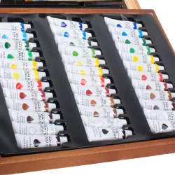 Zestaw artystyczny do malowania w walizce 174 szt drewniana walizka-5907451338735