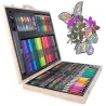 Zestaw artystyczny do malowania w walizce 180 szt drewniana walizka-5907451338728