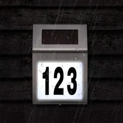 Podświetlany numer domu lampa solarna metalowa led na elewację-5907451323205