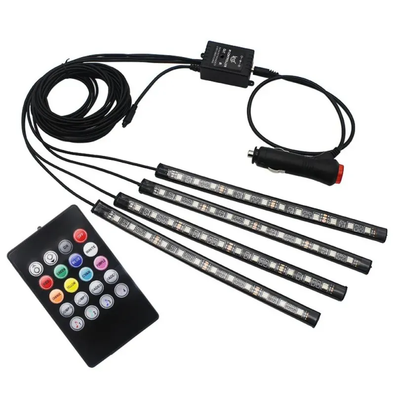Oświetlenie 4 x listwa taśma 12 led do wnętrza auta samochodu pilot-5907451331163