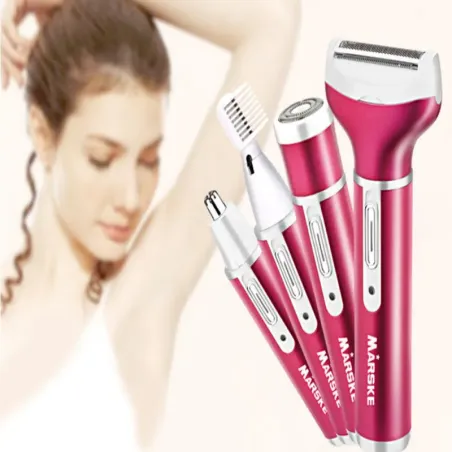 Depilator golarka damska do ciała nóg trymer 4w1 wymienne końcówki-5907451369234
