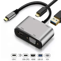 Adapter przejściówka z usb-c do hdmi 4k vga hub usb 3.0 usb-c z PD-5907451370964