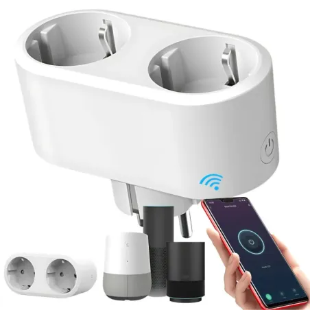 Inteligentne gniazdko podwójne elektryczne wifi smart 16A aplikacja-5907451370957