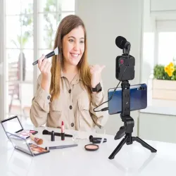 Zestaw do vlogowania statyw mikrofon do telefonu uchwyt do nagrywania-5907451365045