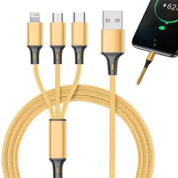 Kabel usb 3w1 1.2m do telefonu przewód lightning iphone micro usb-c-5907451355879