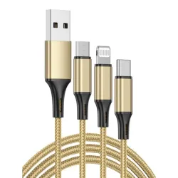 Kabel usb 3w1 1.2m do telefonu przewód lightning iphone micro usb-c-5907451355879