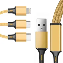 Kabel usb 3w1 1.2m do telefonu przewód lightning iphone micro usb-c-5907451355879