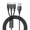 Kabel usb 3w1 1.2m do telefonu przewód lightning iphone micro usb-c-5907451355855