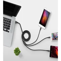 Kabel usb 3w1 1.2m do telefonu przewód lightning iphone micro usb-c-5907451355855