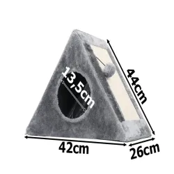 Drapak dla kotów trójkątna budka domek legowisko z piłeczką do zabawy-5907451351505