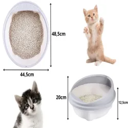 Kuweta dla kota otwarta duża wytrzymała z łopatką z wysokim rantem-5907451370377