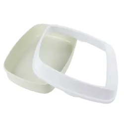 Kuweta dla kota 45x34x12cm otwarta z ramką solidna zielona + łopatka-5907451359723