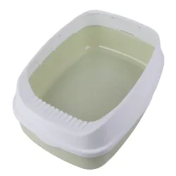 Kuweta dla kota 45x34x12cm otwarta z ramką solidna zielona + łopatka-5907451359723