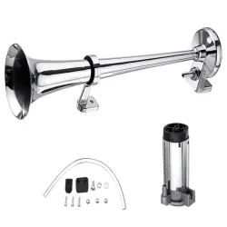 Klakson trąbka pneumatyczna 150db fanfara klakson chrom kompresor 12v-5907451353271