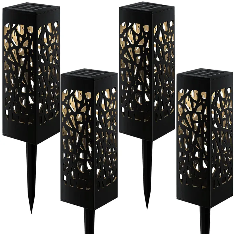 Lampa lampy ogrodowa solarna ozdobna zestaw 4 sztuki czujnik zmierzchu-5907451352557