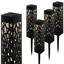 Lampa lampy ogrodowa solarna ozdobna zestaw 4 sztuki czujnik zmierzchu-5907451352557