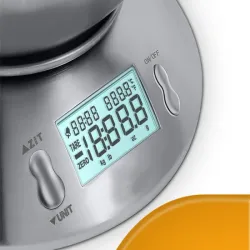 Waga kuchenna elektroniczna cyfrowa z misą 5kg lcd srebrna metalowa-5907451361344
