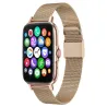 Smartwatch zegarek damski męski gumowy pasek sport BT rozmowy złoty-5907451378137
