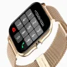 Smartwatch zegarek damski męski gumowy pasek sport BT rozmowy złoty-5907451378137