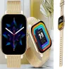 Smartwatch zegarek damski męski gumowy pasek sport BT rozmowy złoty-5907451378137