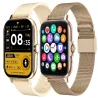 Smartwatch zegarek damski męski gumowy pasek sport BT rozmowy złoty-5907451378137