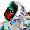 Smartwatch zegarek damski męski gumowy pasek sport BT rozmowy złoty-5907451378120