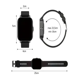 Smartwatch zegarek damski męski gumowy pasek sport BT rozmowy złoty-5907451378120