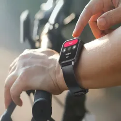 Smartwatch zegarek damski męski gumowy pasek sport BT rozmowy różowy-5907451378113