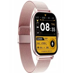 Smartwatch zegarek damski męski gumowy pasek sport BT rozmowy różowy-5907451378113