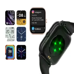 Smartwatch zegarek damski męski gumowy pasek sport BT rozmowy czarny-5907451378106