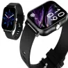 Smartwatch zegarek damski męski gumowy pasek sport BT rozmowy czarny-5907451378106