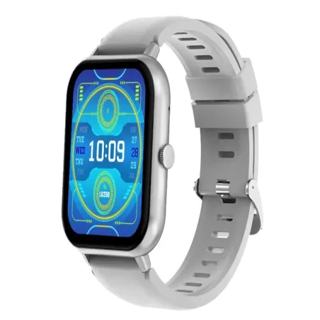 Smartwatch zegarek damski męski gumowy pasek sport BT rozmowy szary-5907451378090