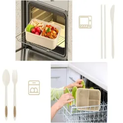 Lunchbox śniadaniówka pojemnik na śniadanie obiad z przegródkami-5907451378342