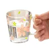 Zestaw obiadowy 2 kubki filiżanki 4 miski salaterki szklane w kwiaty-5907451374283