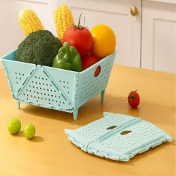 Koszyk na owoce warzywa organizer durszlak składany taca plastikowy-5907451373576