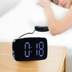Budzik zegar elektroniczny z padem wibracyjnym alarm cyfrowy sieciowy-5907451370735
