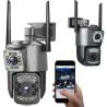 Kamera dwa obiektywy wifi ip zewnętrzna obrotowa CCTV detektor ruchu-5907451376461