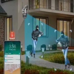 Kamera dwa obiektywy wifi ip zewnętrzna obrotowa CCTV detektor ruchu-5907451376461