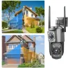 Kamera dwa obiektywy wifi ip zewnętrzna obrotowa CCTV detektor ruchu-5907451376461