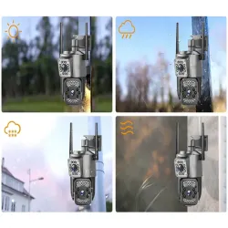 Kamera dwa obiektywy wifi ip zewnętrzna obrotowa CCTV detektor ruchu-5907451376461