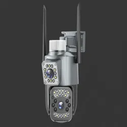 Kamera dwa obiektywy wifi ip zewnętrzna obrotowa CCTV detektor ruchu-5907451376461
