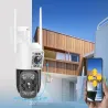 Kamera CCTV dwa obiektywy wifi ip zewnętrzna obrotowa detektor ruchu-5907451376454